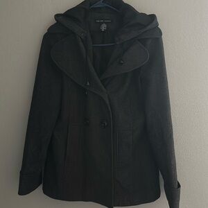 New York and Company Black Pea Coat Women’s size 8